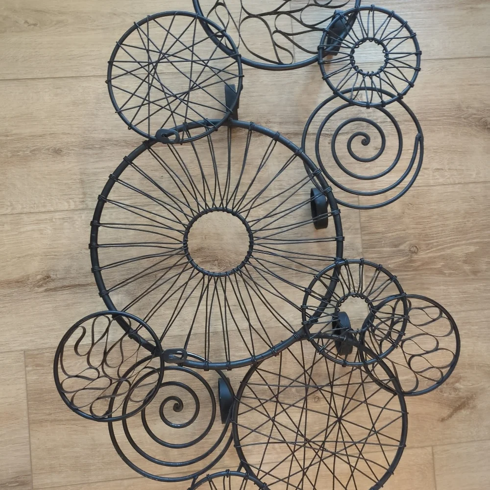 West Elm Spiral Circles Iron Wall 5-Votive Candle Holder Scones